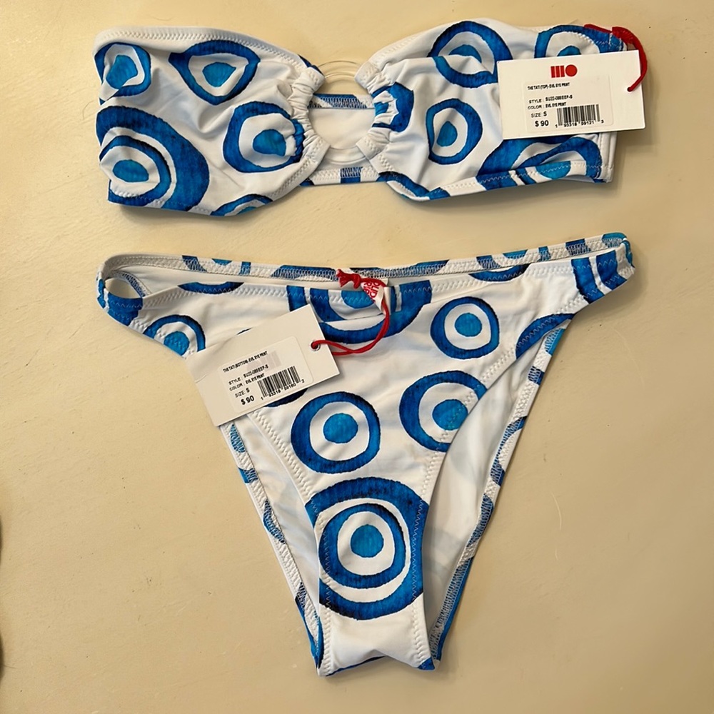 Solid & Striped The Tati Bikini Top - Evil Eye Print